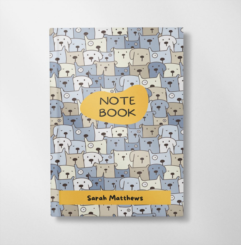 personalised dog design notebook