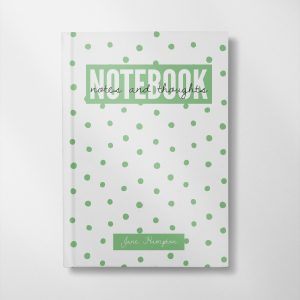 personalised green dots design notebook