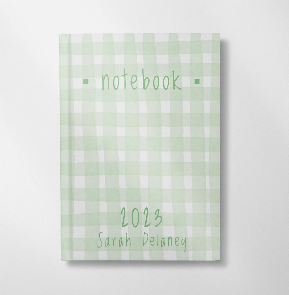 personalised Green plaid design notebook