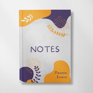 personalised Purple and yellow design notebook