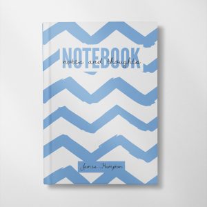 Personalised blue Wavy Lines design Notebook