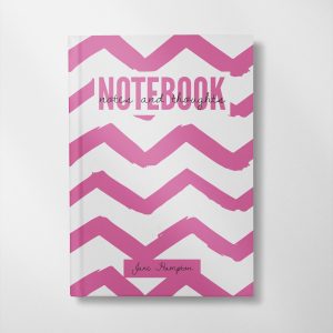 personalised Wavy Lines Notebook cover - PINK design notebook