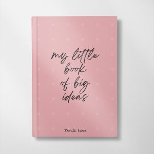 personalised little book of big ideas in Pink design notebook