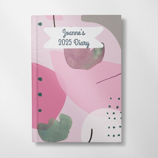 personalised Abstract Pink design 2025 diary